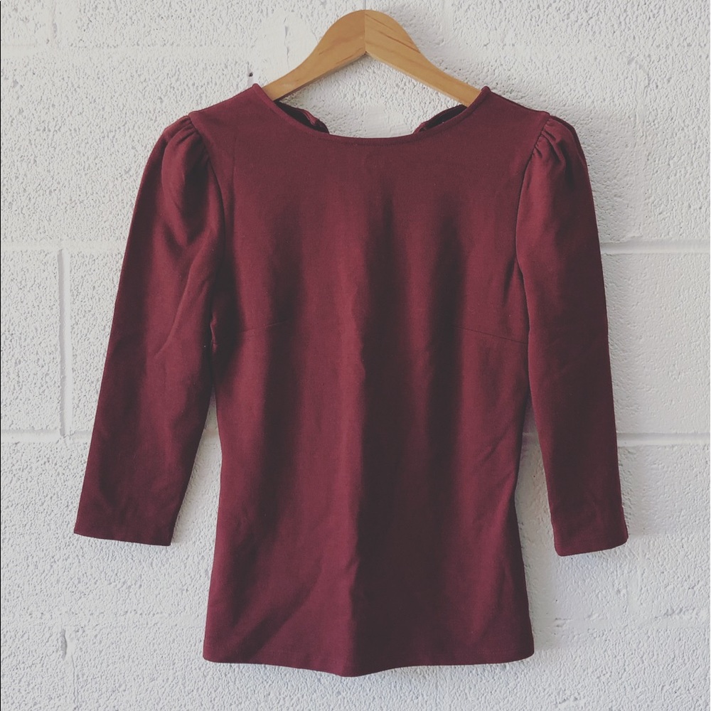 Tildon 3/4” sleeve zip back top sz: XS